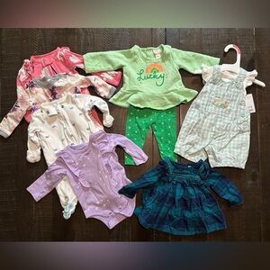 (8 Pieces) Lot Of Baby Girl Clothes, Size: Newborn